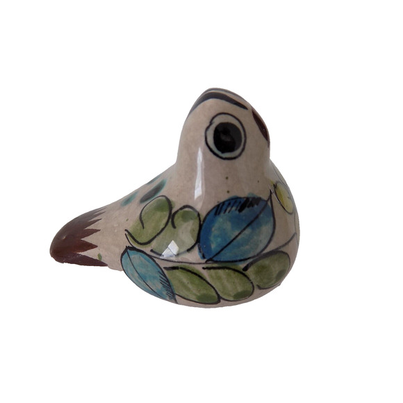 Pottery bird Cat Tanala Mexico hand painted Mexican pottery - Picture 1 of 8